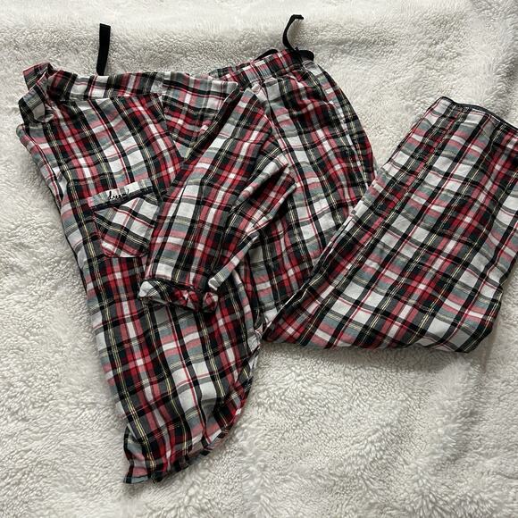 Victoria Secret PJ‎ Set Long Sleeve VS Top & Pants Red Plaid Pajamas Sz Small - Picture 1 of 7